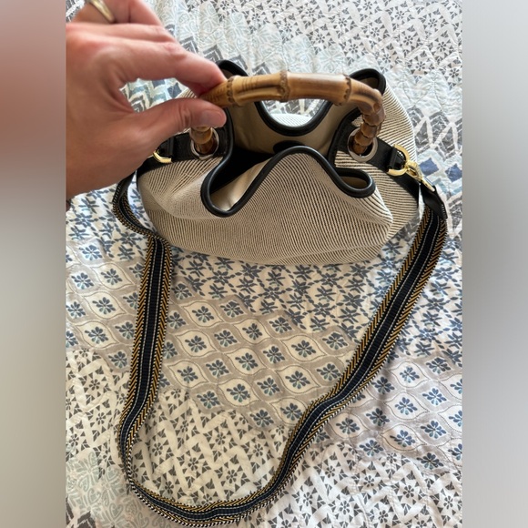 J. McLaughlin Fiona bag with bamboo handle and crossbody strap, EUC, STUNNING - Picture 6 of 6